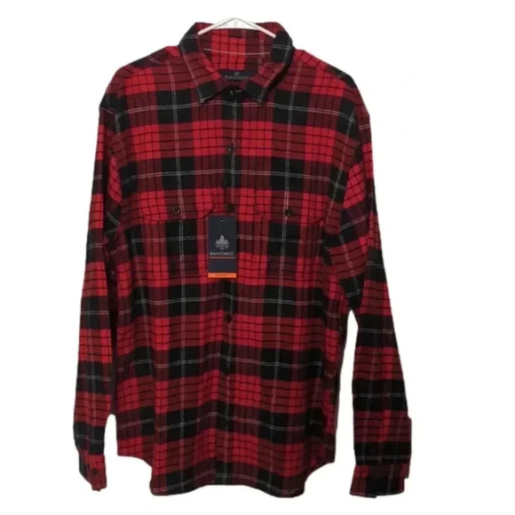 Rain Forest men's flannel plaid button down shirt - Picture 1 of 9